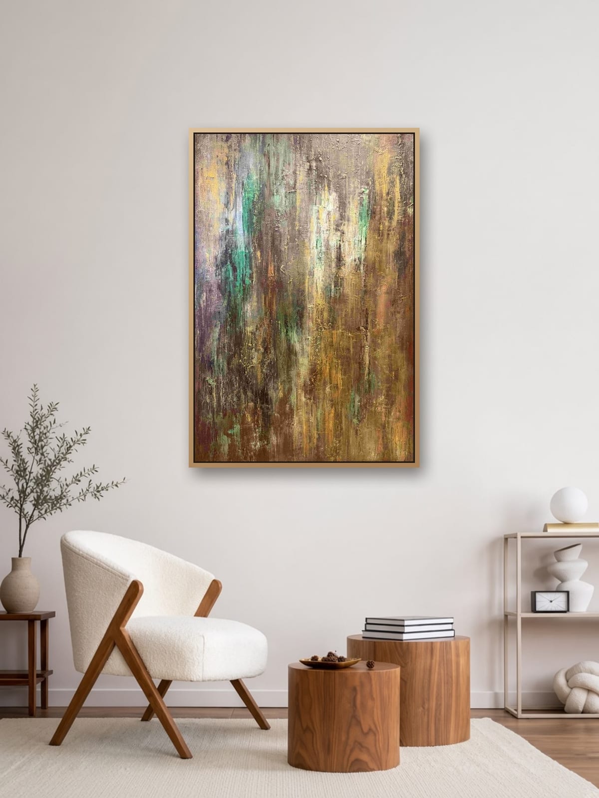 Patina of Time op schaal aan een muur, 120 × 80 × 2 cm