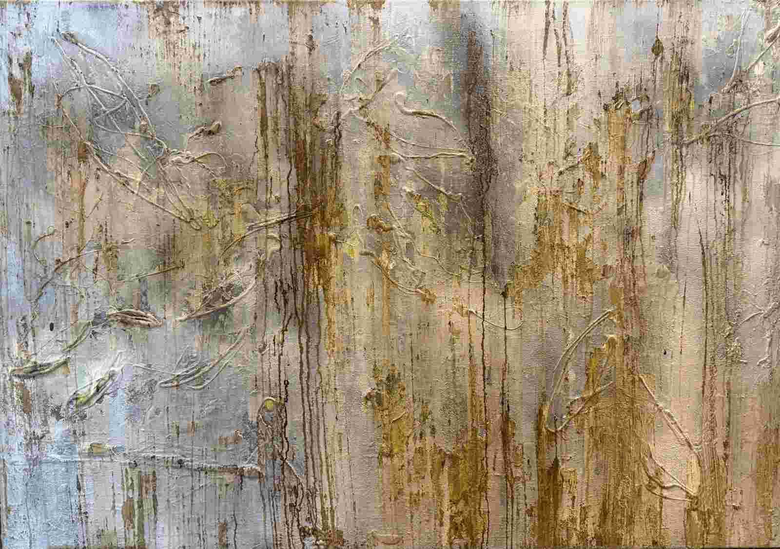 Reclaimed — Mixed media op doek, 60 × 80 × 2 cm