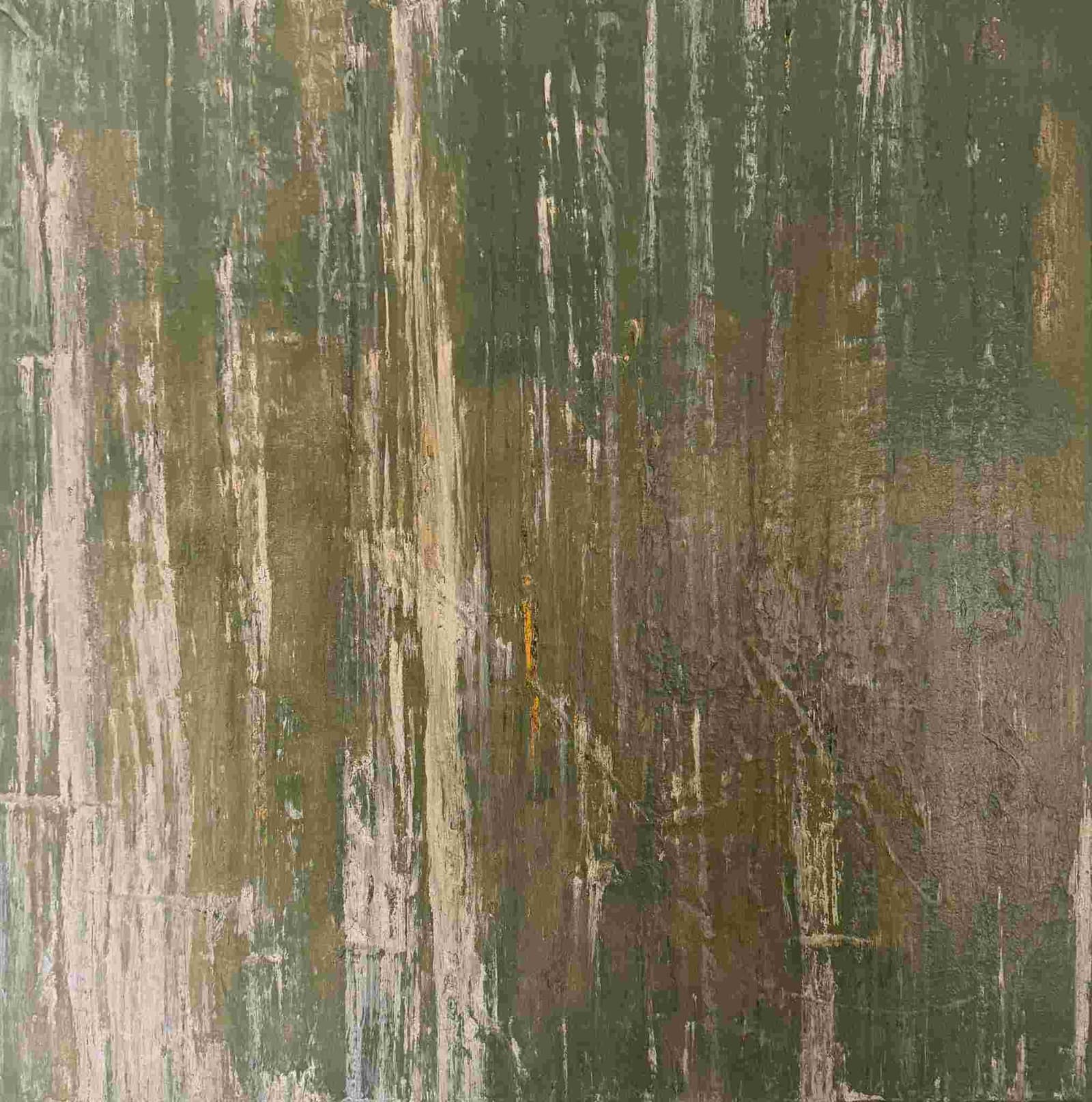 What's been left unsaid — Mixed media on canvas, 90 × 90 × 4 cm