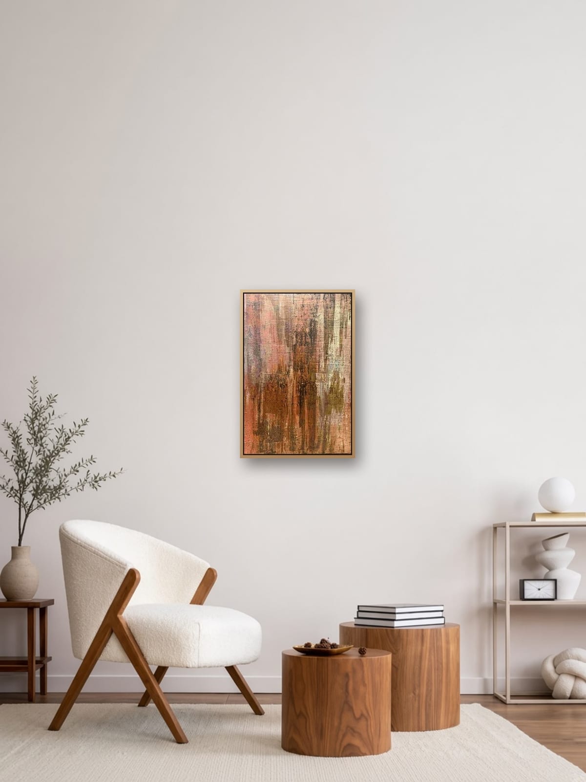Where the Earth Remembers shown to scale on a wall, 60 × 40 × 2 cm